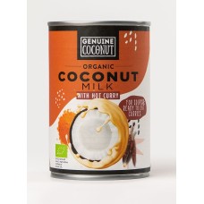 COCONUT MILK CURRY - NAPÓJ KOKOSOWY Z CURRY (17 % TŁUSZCZU) BEZGLUTENOWY BIO 400 ml (PUSZKA) - GENUINE COCONUT